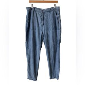 Carbon2Cobalt Linen Lyocell Chambray Pants Womens 10 Blue Lightweight NWOT